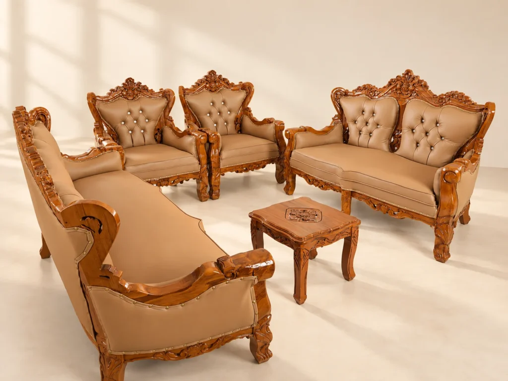 Sofa ukir krem